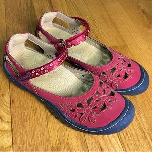 Jsport by Jambu Red Peony Floral Casual Sport Hiking Sandal Shoe Women 7